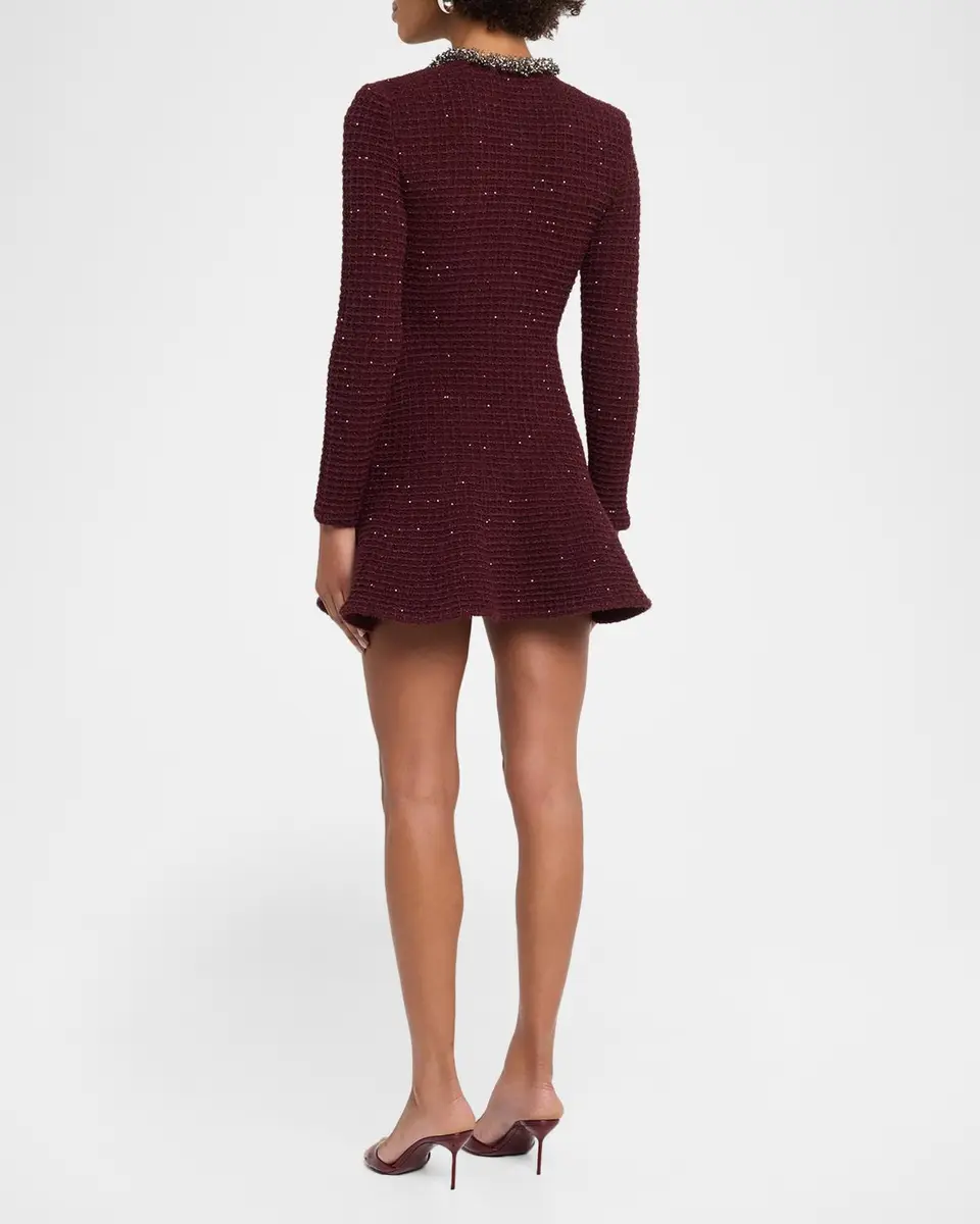 Self-Portrait Metallic Boucle-Knit Mini Dress | Thumbnail 3