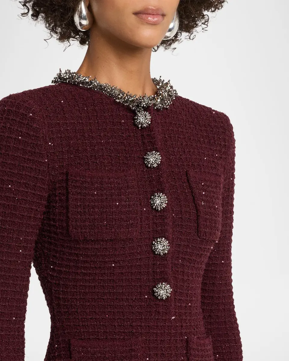 Self-Portrait Metallic Boucle-Knit Mini Dress | Thumbnail 5