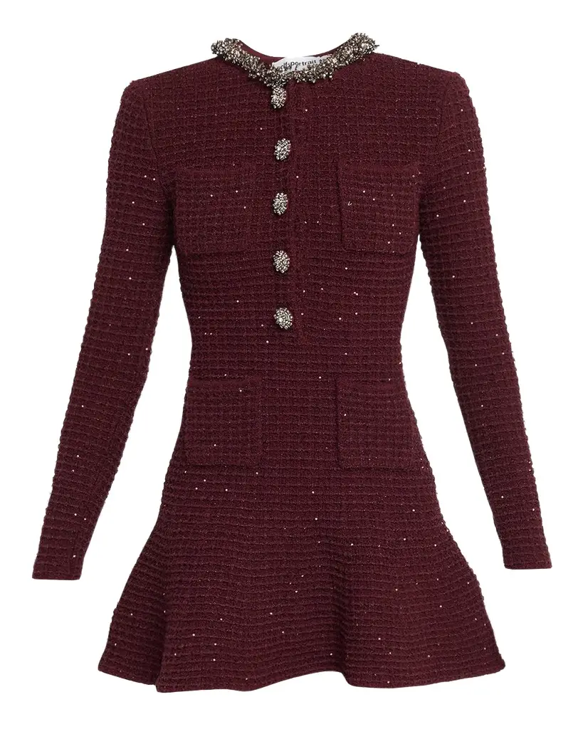 Metallic Boucle-Knit Mini Dress Metallic Boucle-Knit Mini Dress