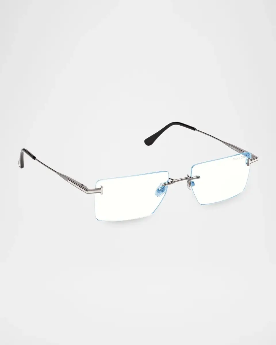 Tom Ford Men's 58MM Rimless Blue-Block Rectangular Eyeglasses | Thumbnail 3 Tom Ford Men's 58MM Rimless Blue-Block Rectangular Eyeglasses | Thumbnail 3
