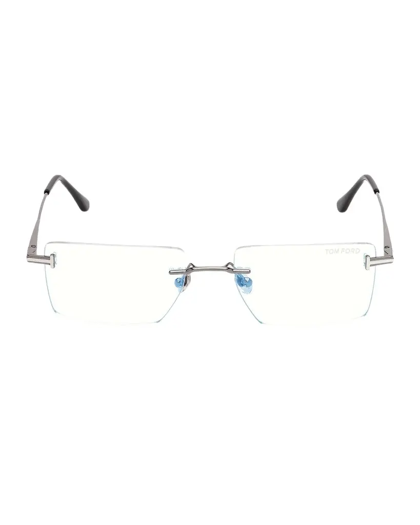 Men's 58MM Rimless Blue-Block Rectangular Eyeglasses Men's 58MM Rimless Blue-Block Rectangular Eyeglasses