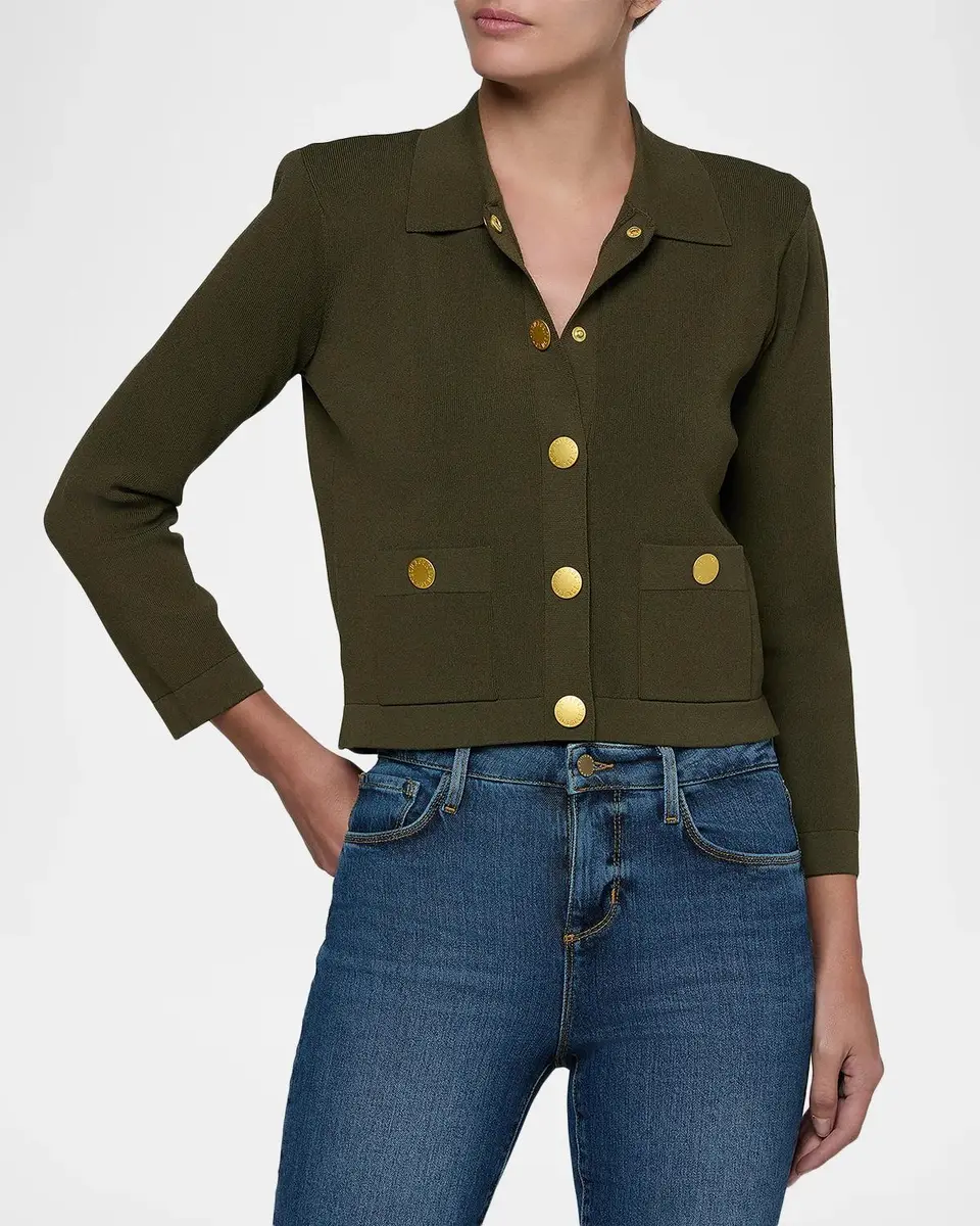 L'Agence Osiris Collared Cardigan | Thumbnail 4