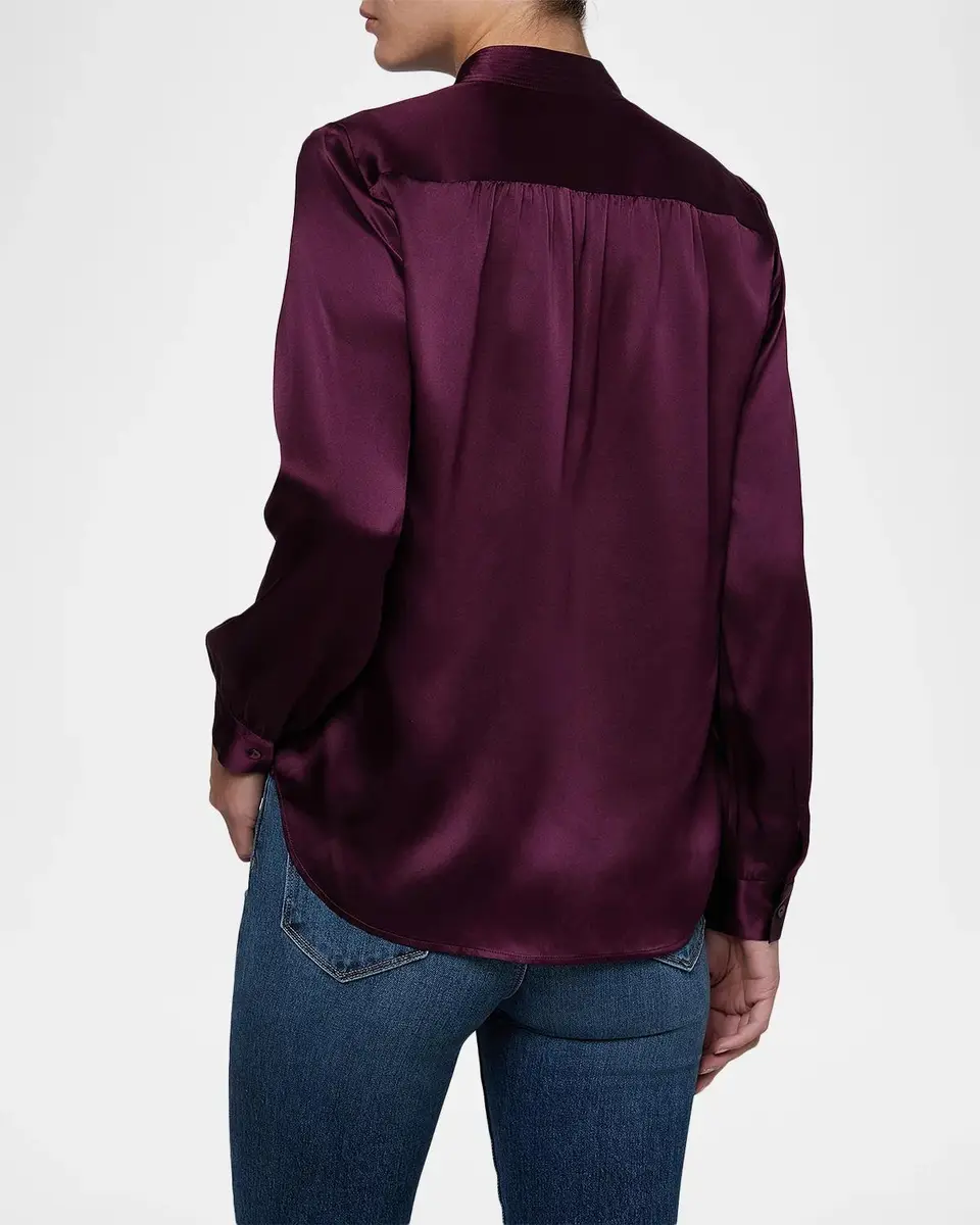 L'Agence Bianca Silk Charmeuse Button-Down Blouse | Thumbnail 3