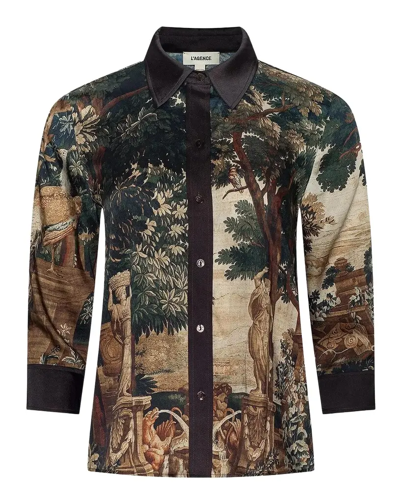 L'Agence Eulalie Placement Print Blouse