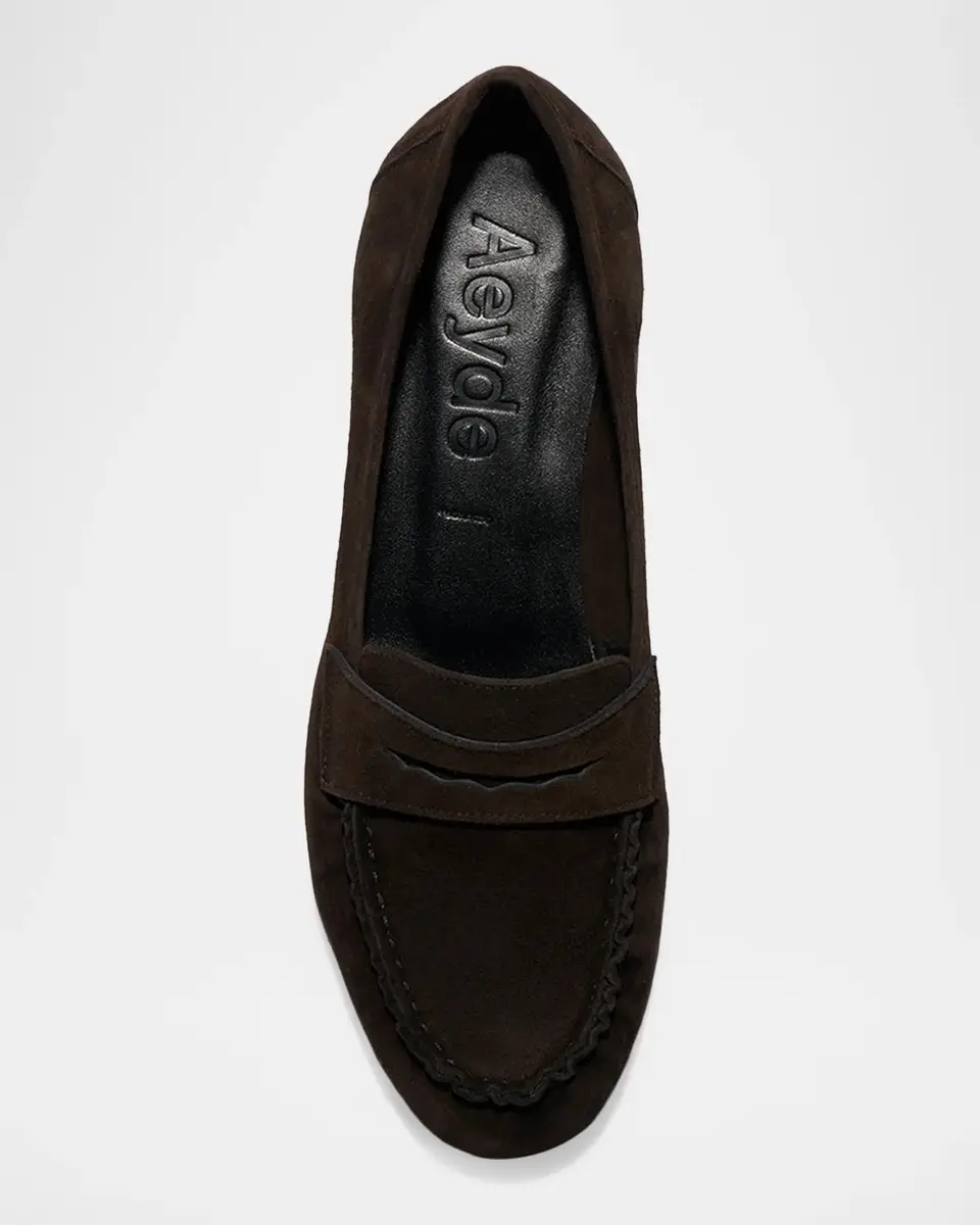aeyde Aldous Suede Penny Loafers | Thumbnail 4 aeyde Aldous Suede Penny Loafers | Thumbnail 4