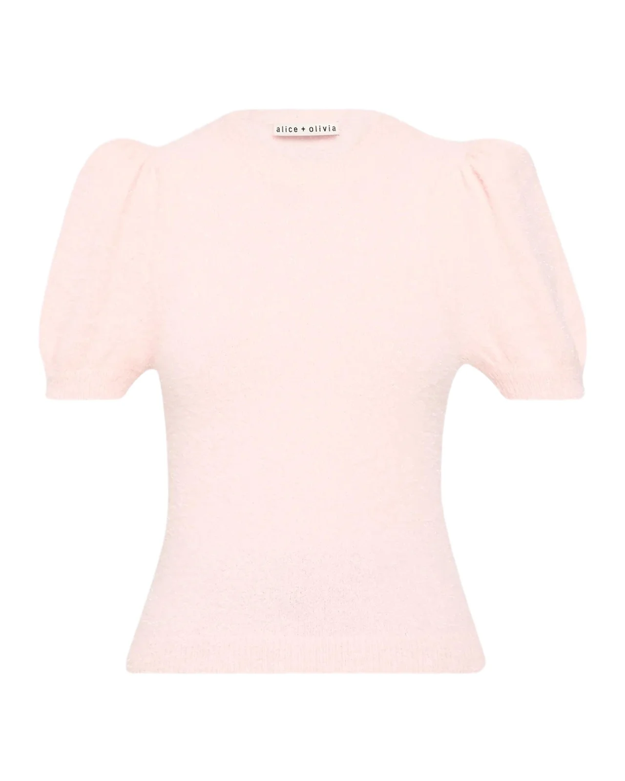 Ciara Puff-Sleeve Metallic Fuzzy Knit Sweater Ciara Puff-Sleeve Metallic Fuzzy Knit Sweater