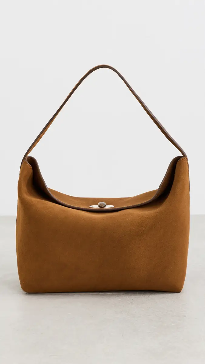 Christopher Esber Turnlock Suede Shoulder Bag | Thumbnail 2 Christopher Esber Turnlock Suede Shoulder Bag | Thumbnail 2