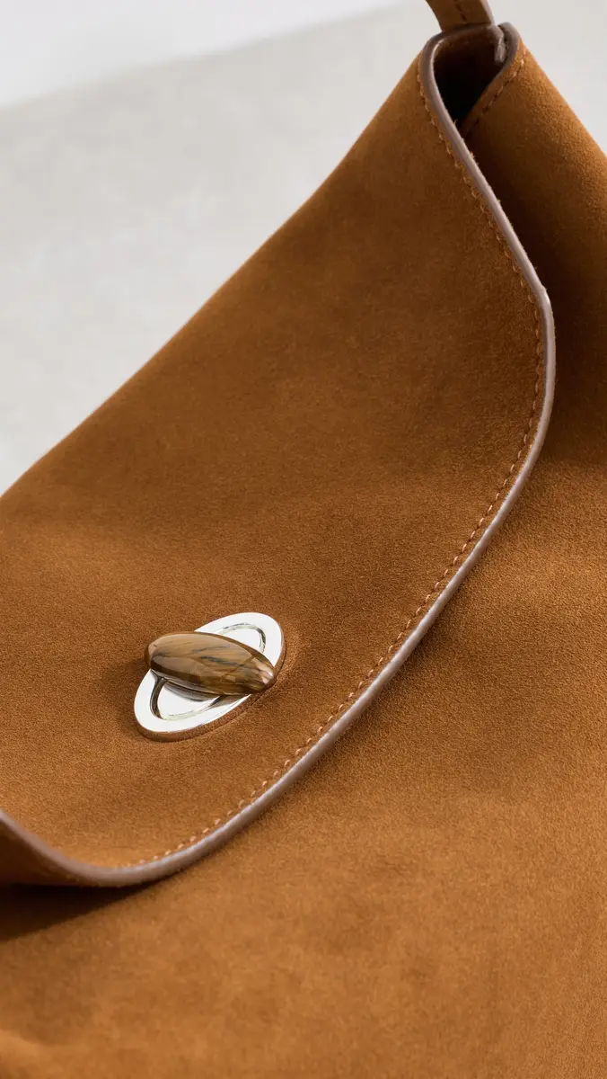 Christopher Esber Turnlock Suede Shoulder Bag | Thumbnail 5 Christopher Esber Turnlock Suede Shoulder Bag | Thumbnail 5