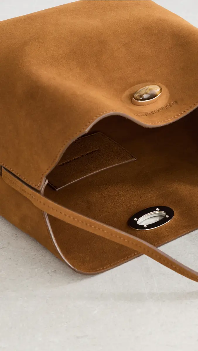 Christopher Esber Turnlock Suede Shoulder Bag | Thumbnail 6 Christopher Esber Turnlock Suede Shoulder Bag | Thumbnail 6