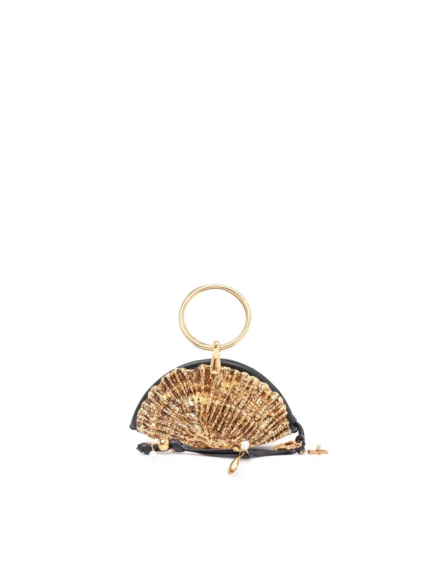 Chloé Sea Treasures Shell zipped clutch in soft leather & metal