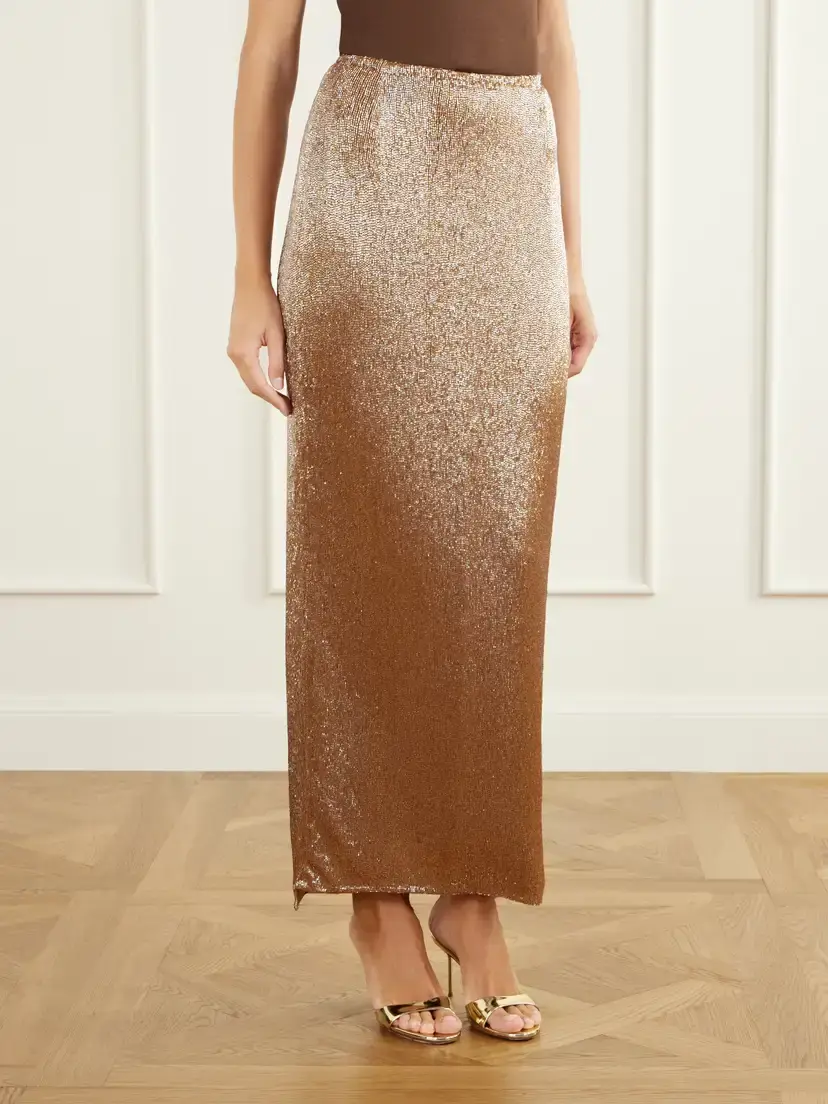 Wiederhoeft Bead-embellished Mesh Midi Skirt | Thumbnail 3 Wiederhoeft Bead-embellished Mesh Midi Skirt | Thumbnail 3