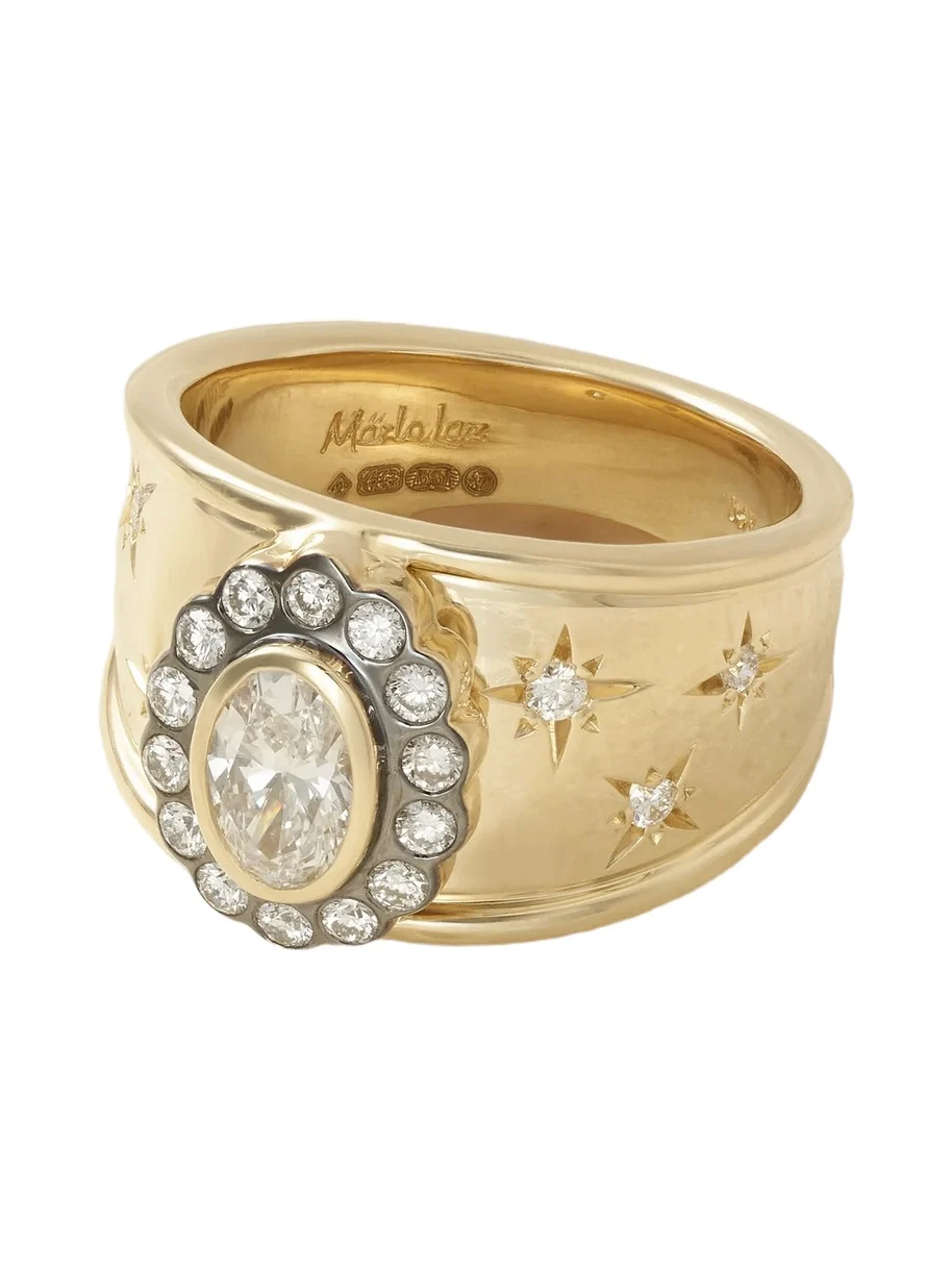 Marlo Laz Ali Cigar 14-karat Gold Diamond Ring