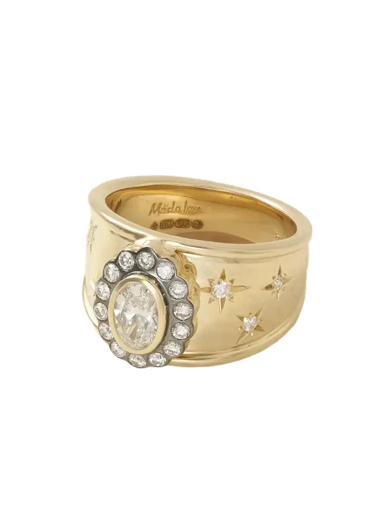 Marlo Laz Ali Cigar 14-karat Gold Diamond Ring