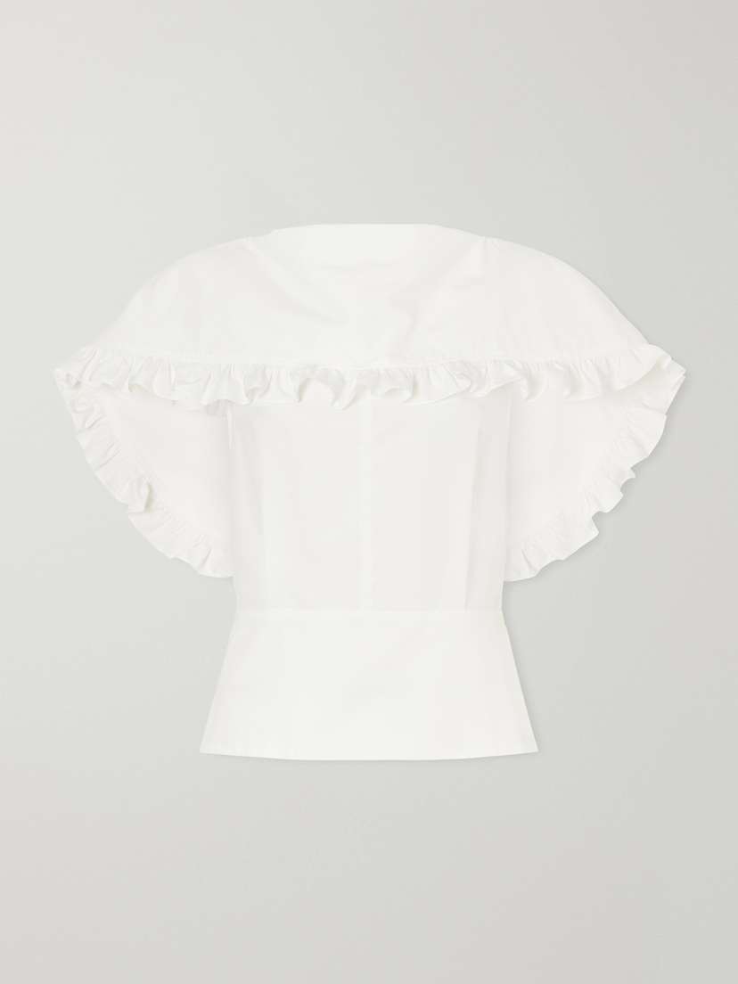 Ruffled Cotton-poplin Blouse