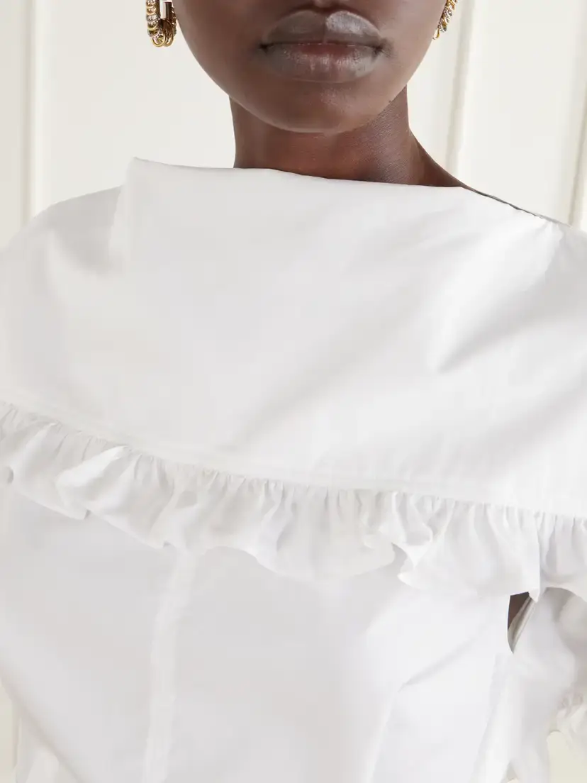 Lanvin Ruffled Cotton-poplin Blouse | Thumbnail 5