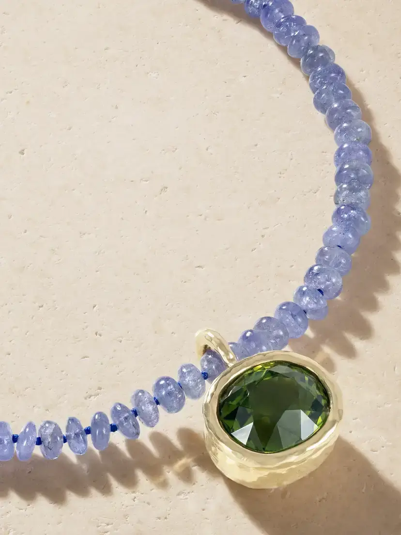 Octavia Elizabeth Hidden Gem 18-karat Gold, Tanzanite And Tourmaline Necklace