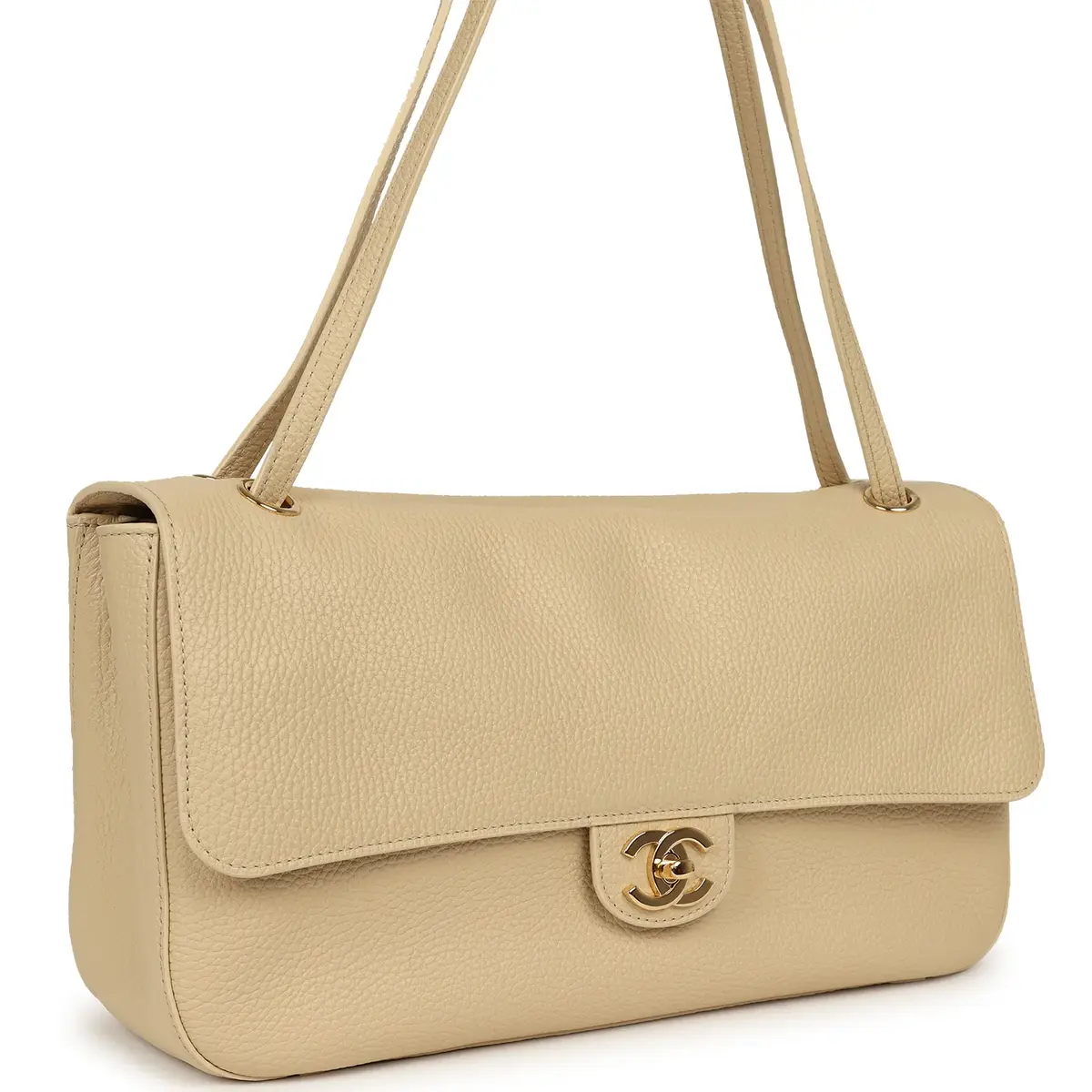 Chanel Chanel Maxi "Souplissimo" Small Flap Bag Light Beige Grained Calfskin Gold Hardware | Thumbnail 2 Chanel Chanel Maxi "Souplissimo" Small Flap Bag Light Beige Grained Calfskin Gold Hardware | Thumbnail 2