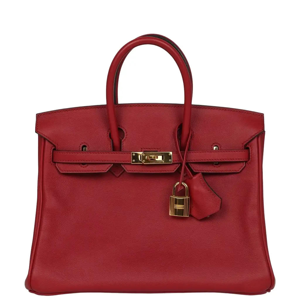 Pre-owned Hermes Birkin 25 Rouge Grenat Swift Gold Hardware Pre-owned Hermes Birkin 25 Rouge Grenat Swift Gold Hardware