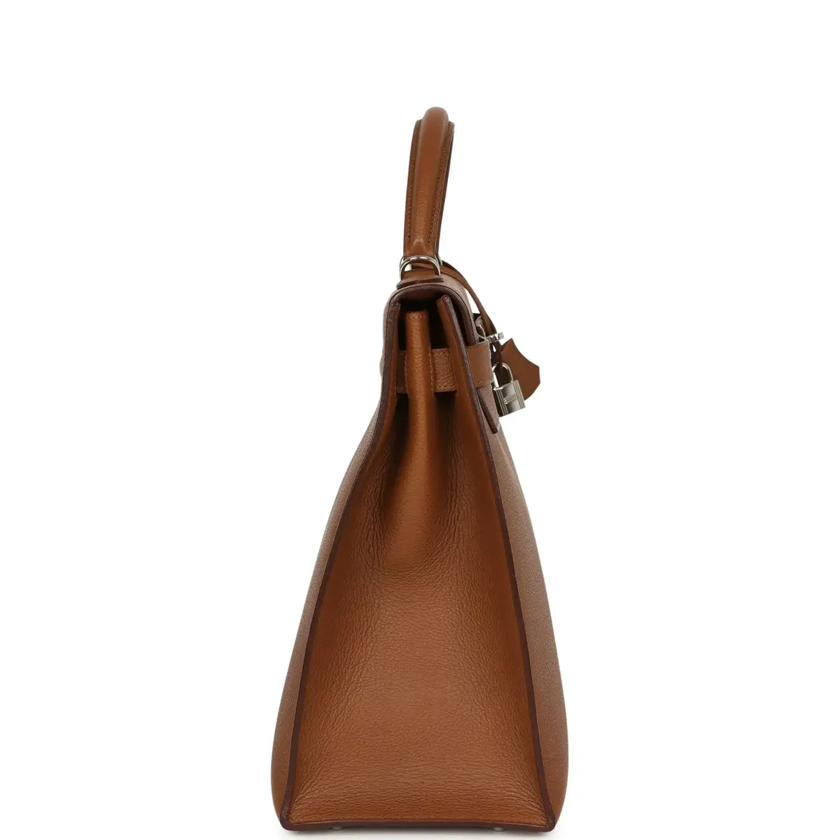 HERMÈS Pre-owned Hermes Kelly Sellier 42 Maxi Alezan Buffalo Palladium Hardware | Thumbnail 3