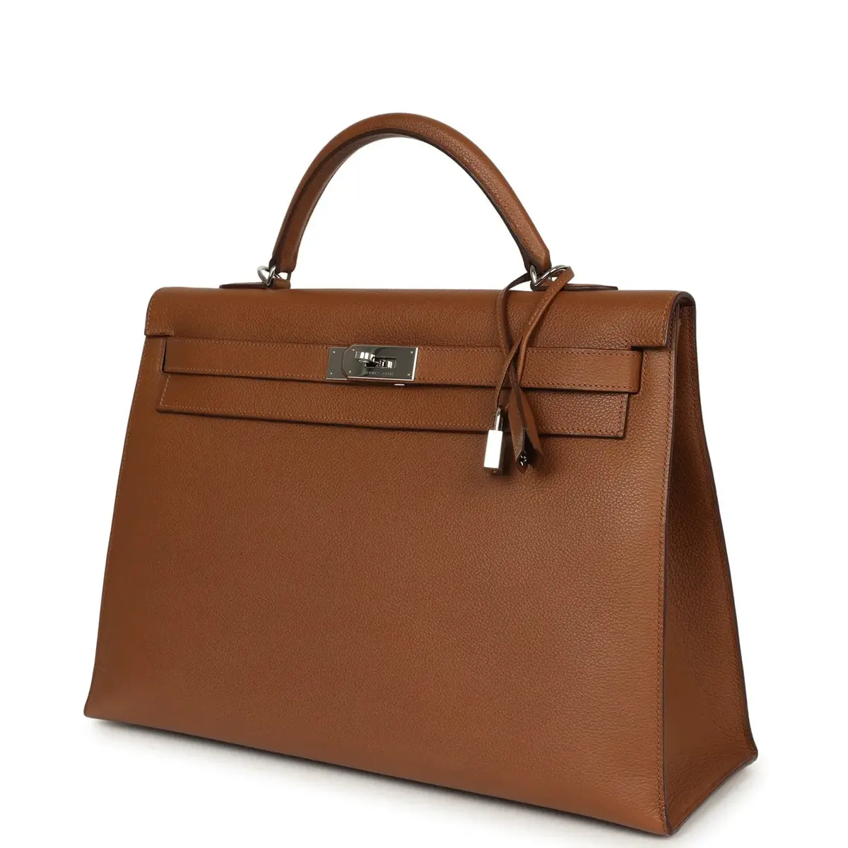 HERMÈS Pre-owned Hermes Kelly Sellier 42 Maxi Alezan Buffalo Palladium Hardware | Thumbnail 5