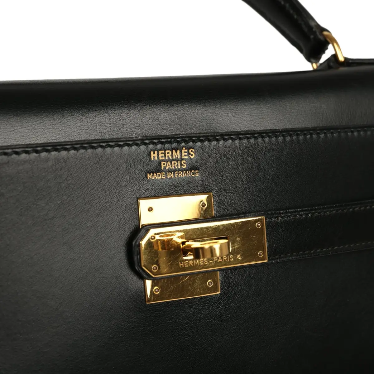 HERMÈS Vintage Hermes Kelly Sellier 32 Black Box Gold Hardware | Thumbnail 7 HERMÈS Vintage Hermes Kelly Sellier 32 Black Box Gold Hardware | Thumbnail 7
