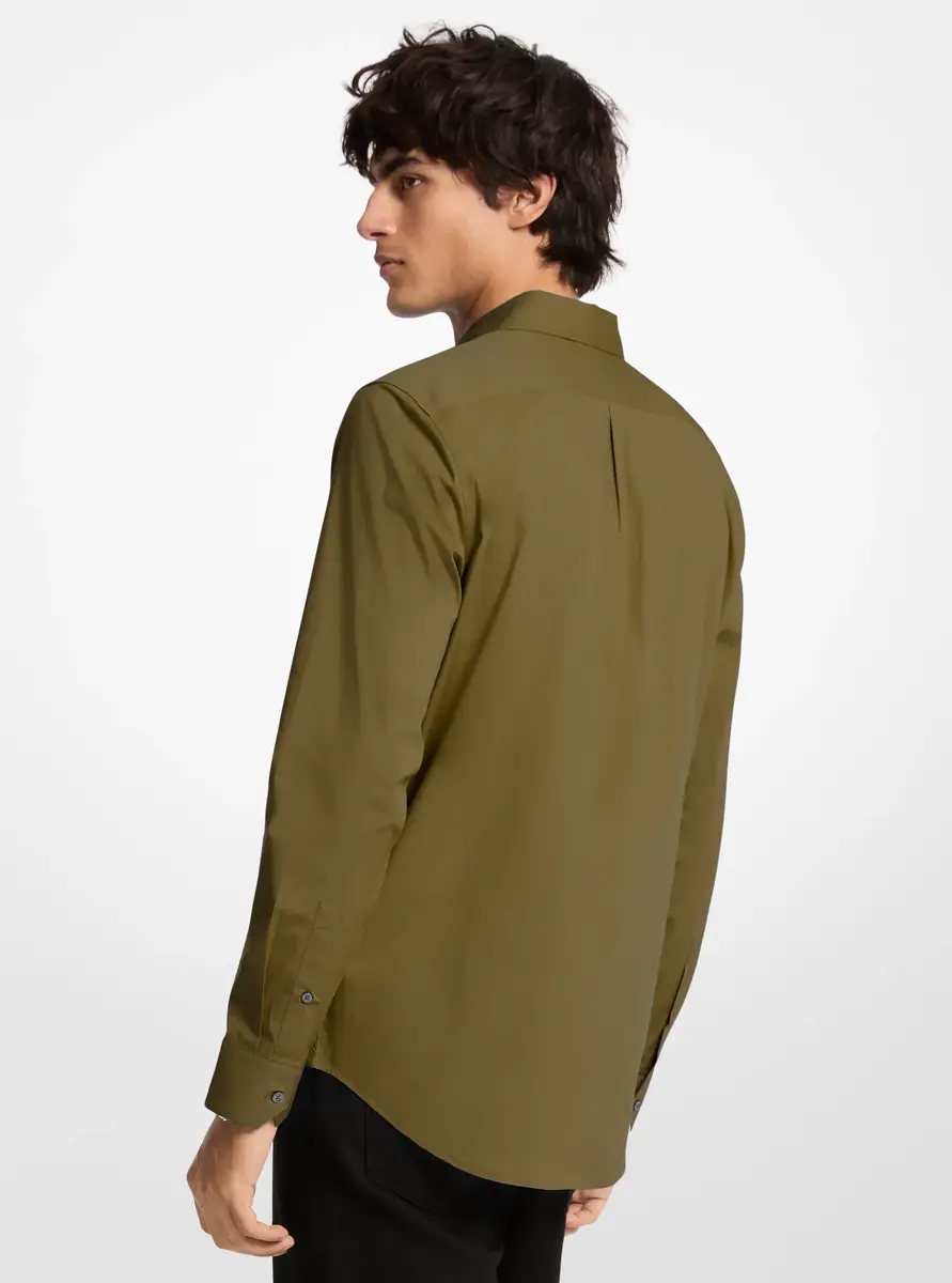 Michael Kors Collection Stretch Cotton Shirt in White | Thumbnail 2