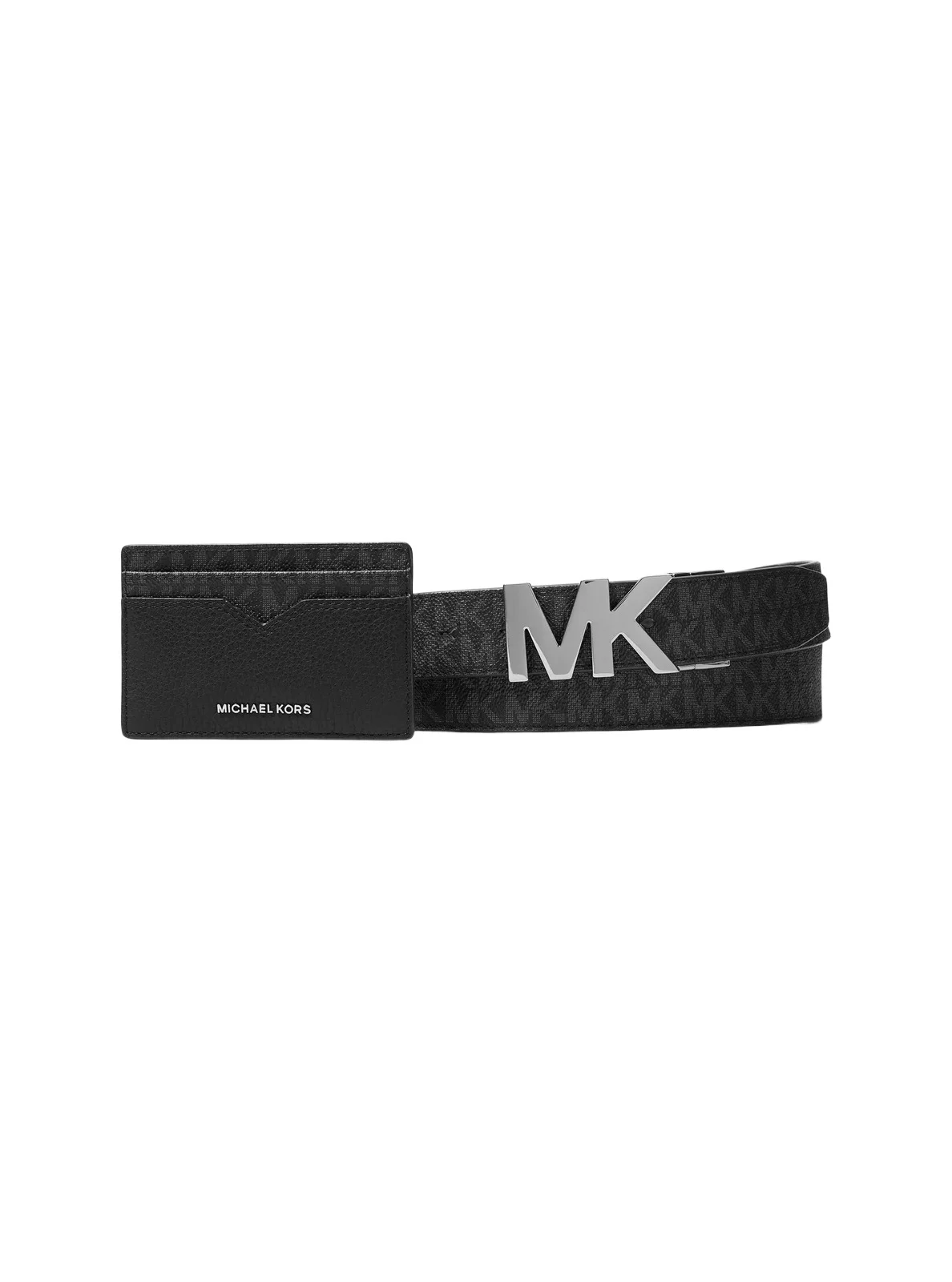 Michael Kors Collection Leather and Signature Logo Card Case and Belt Gift Set in Black - One Size by Michael Kors Mens