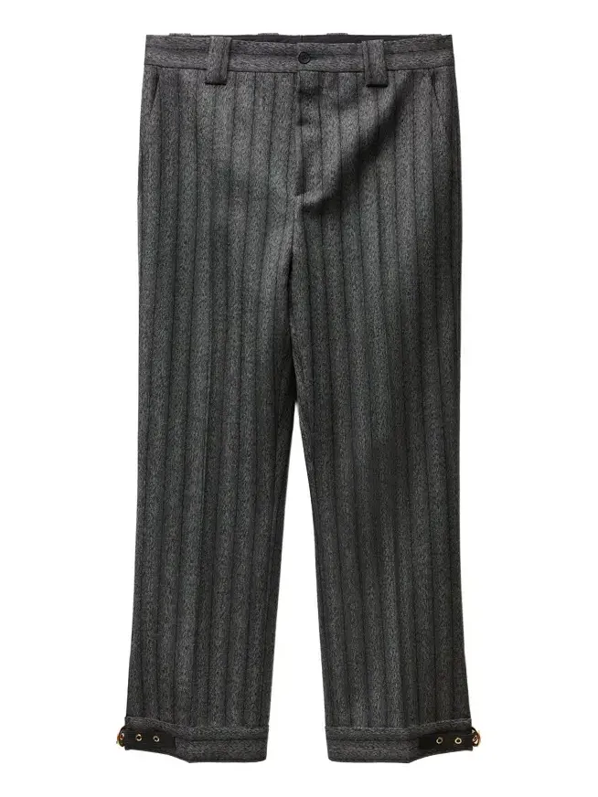 Versace Pinstripe Wool Twill Formal Pants