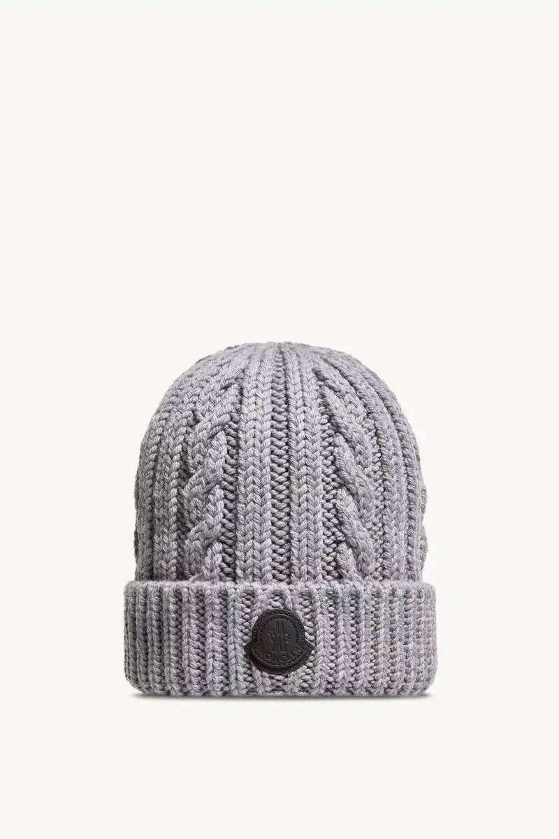 Moncler Leather Logo Wool Beanie | Thumbnail 2 Moncler Leather Logo Wool Beanie | Thumbnail 2