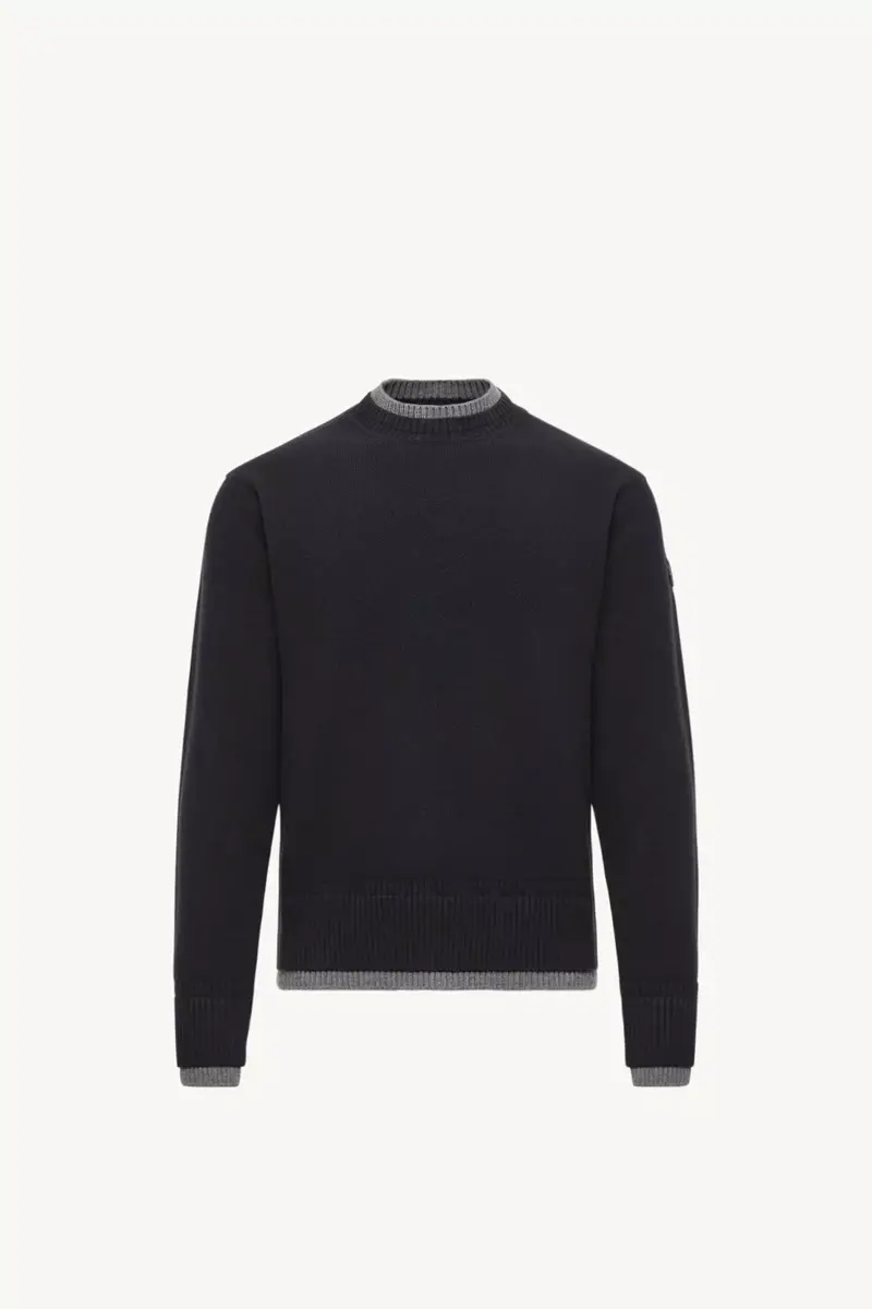 Moncler Leather Logo Wool & Cashmere Blend Sweater | Thumbnail 2 Moncler Leather Logo Wool & Cashmere Blend Sweater | Thumbnail 2