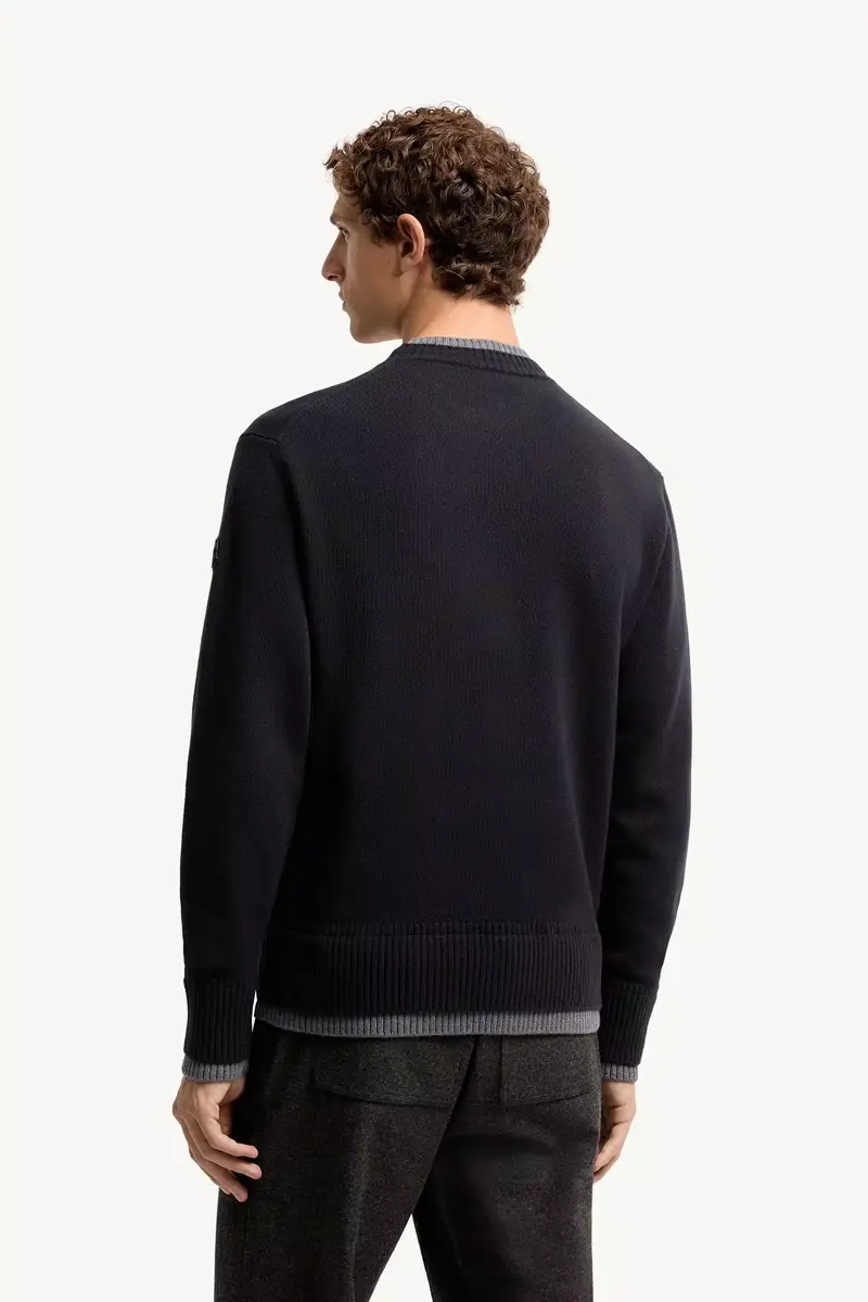 Moncler Leather Logo Wool & Cashmere Blend Sweater | Thumbnail 6 Moncler Leather Logo Wool & Cashmere Blend Sweater | Thumbnail 6