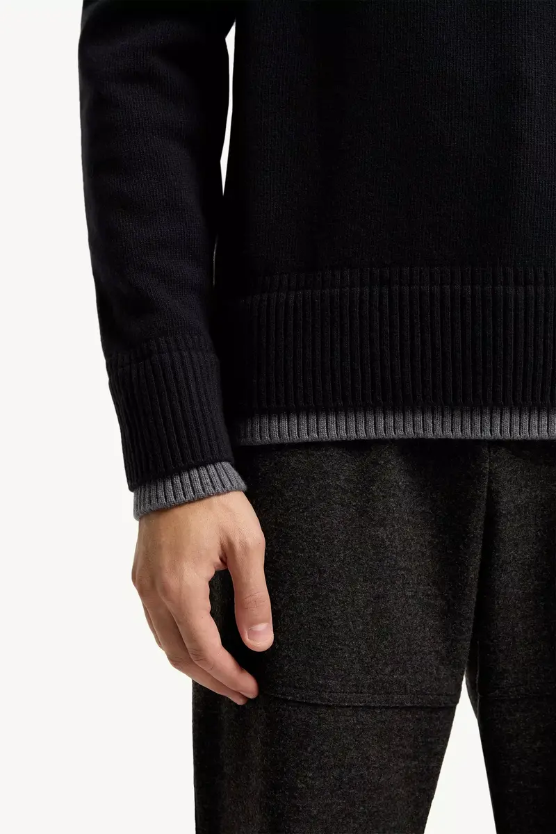 Moncler Leather Logo Wool & Cashmere Blend Sweater | Thumbnail 7 Moncler Leather Logo Wool & Cashmere Blend Sweater | Thumbnail 7