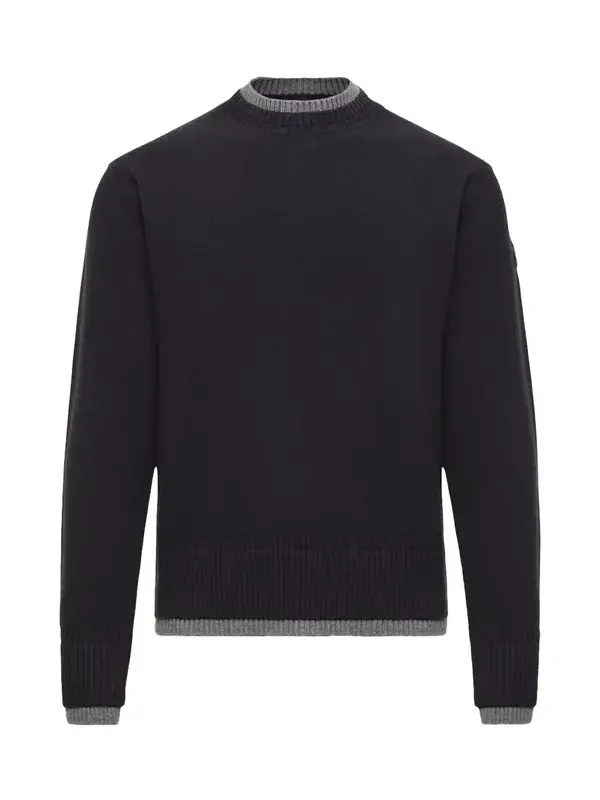 Moncler Leather Logo Wool & Cashmere Blend Sweater