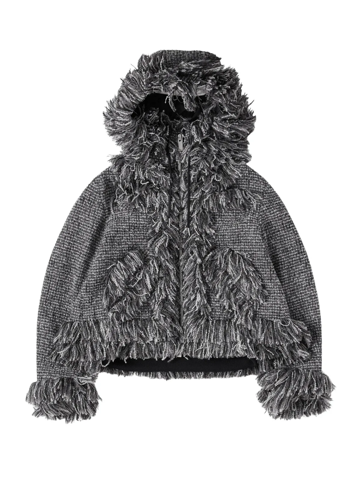 Sacai Fringed Tweed Blouson