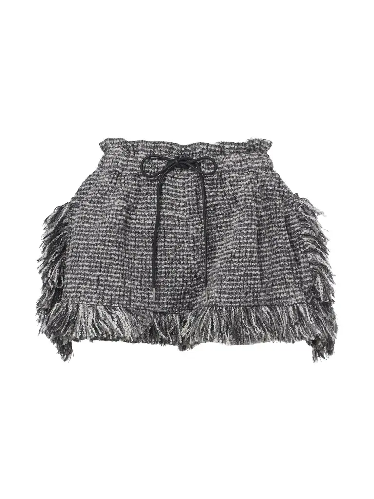 Sacai Fringed Tweed Shorts