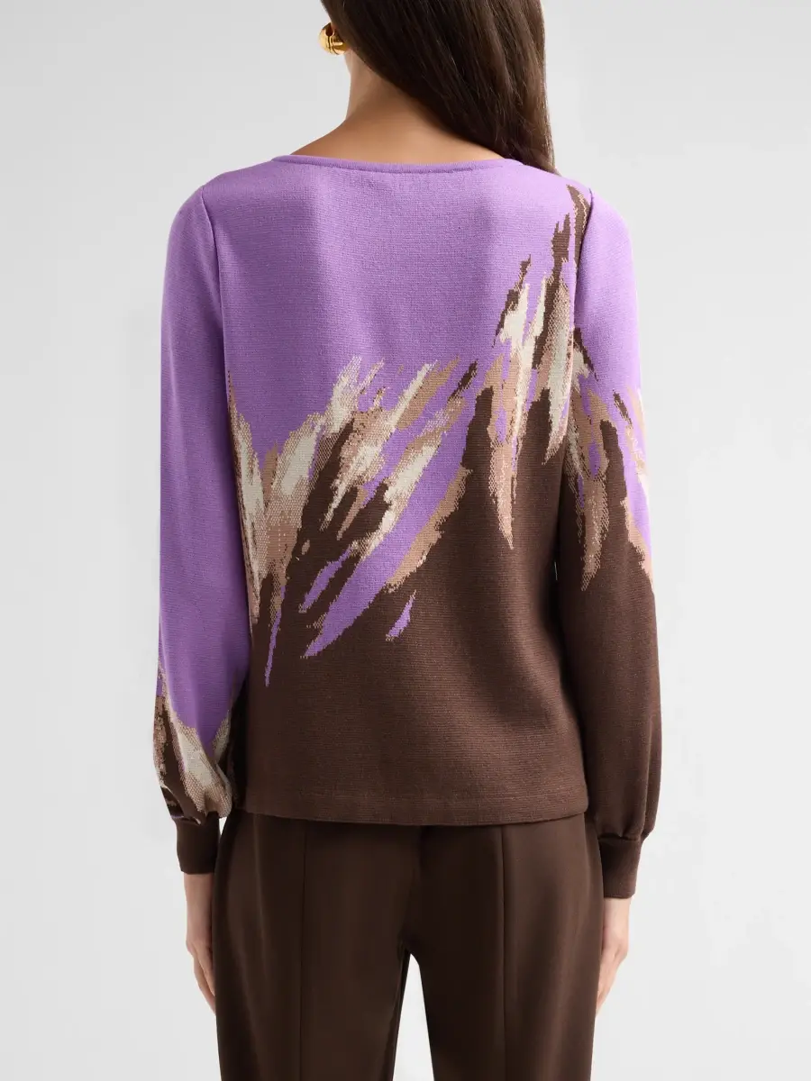 Ming Wang Women's Petite Abstract-Jacquard Knit Top | Thumbnail 3 Ming Wang Women's Petite Abstract-Jacquard Knit Top | Thumbnail 3