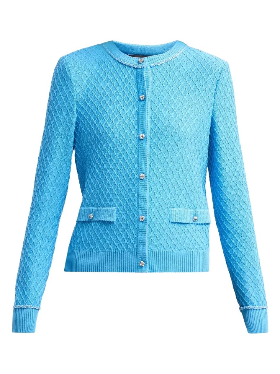 Ming Wang Women's Diamond Knit Cardigan