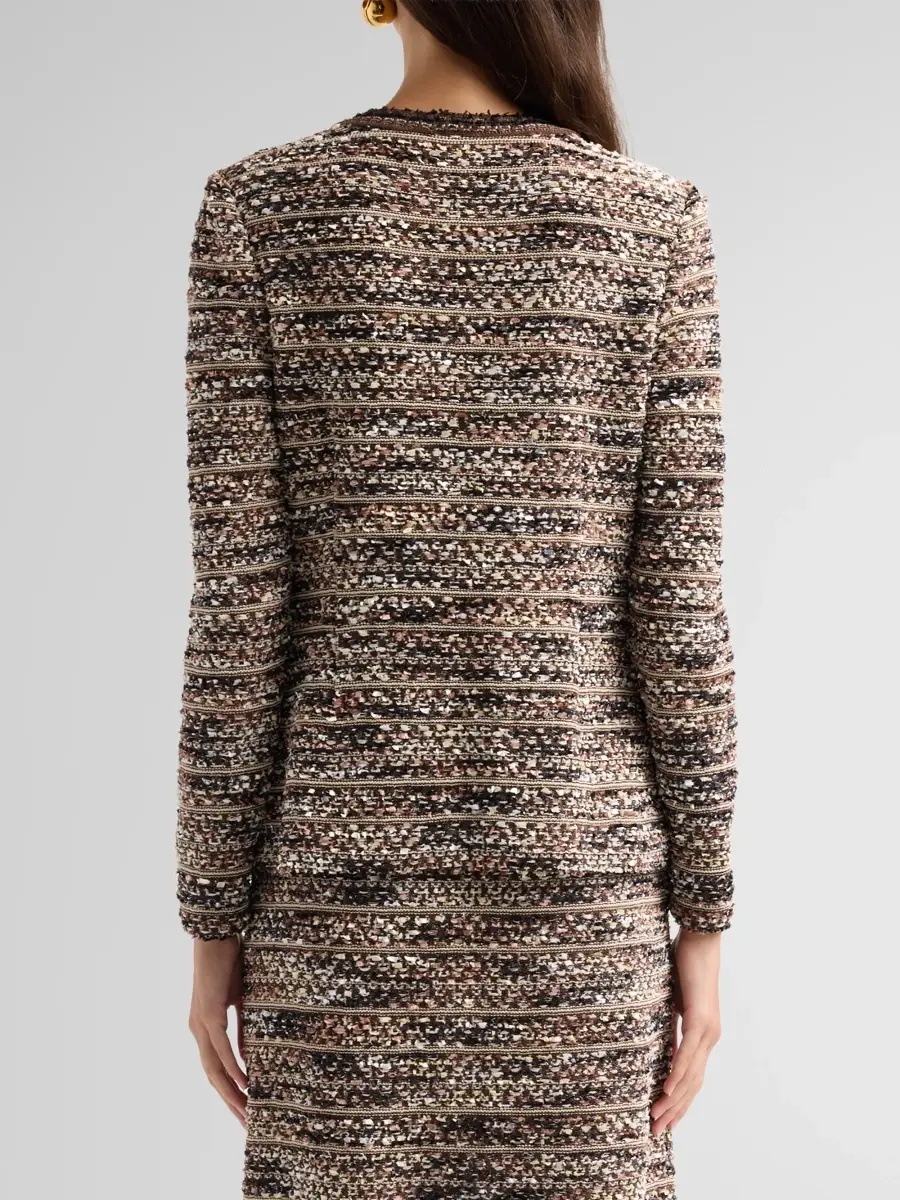 Ming Wang Women's Petite Eyelash-Tweed Knit Jacket | Thumbnail 3