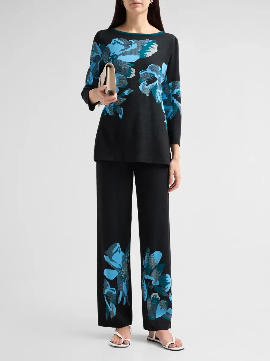 Ming Wang Women's Floral Jacquard Tunic | Thumbnail 2 Ming Wang Women's Floral Jacquard Tunic | Thumbnail 2