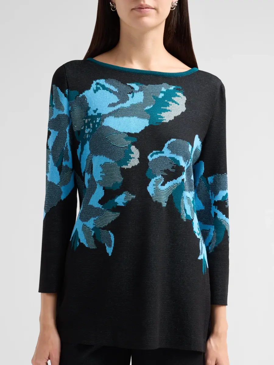 Ming Wang Women's Floral Jacquard Tunic | Thumbnail 5 Ming Wang Women's Floral Jacquard Tunic | Thumbnail 5