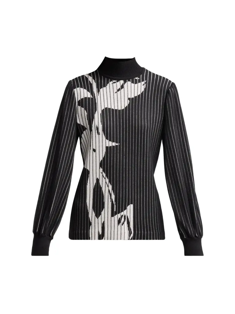 Women's Floral Mock Turtleneck Top Women's Floral Mock Turtleneck Top