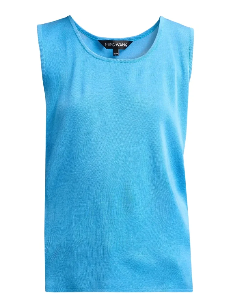 Ming Wang Women's Rib-Knit Scoopneck Tank
