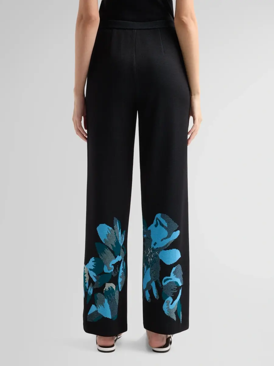 Ming Wang Women's Petite Floral Jacquard Straight-Leg Pants | Thumbnail 3 Ming Wang Women's Petite Floral Jacquard Straight-Leg Pants | Thumbnail 3