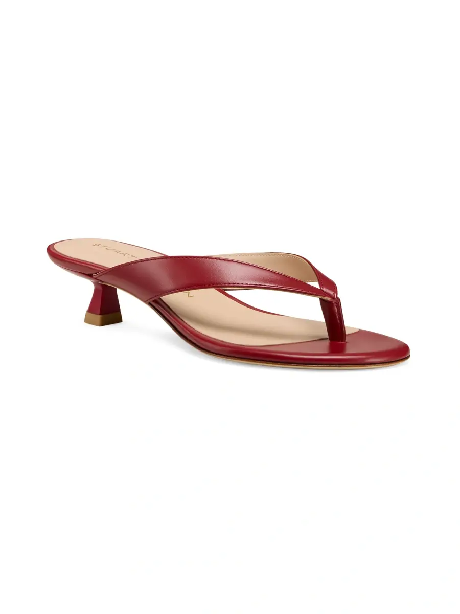 Stuart Weitzman Women's Rio Sleek 35MM Leather Sandals | Thumbnail 2 Stuart Weitzman Women's Rio Sleek 35MM Leather Sandals | Thumbnail 2