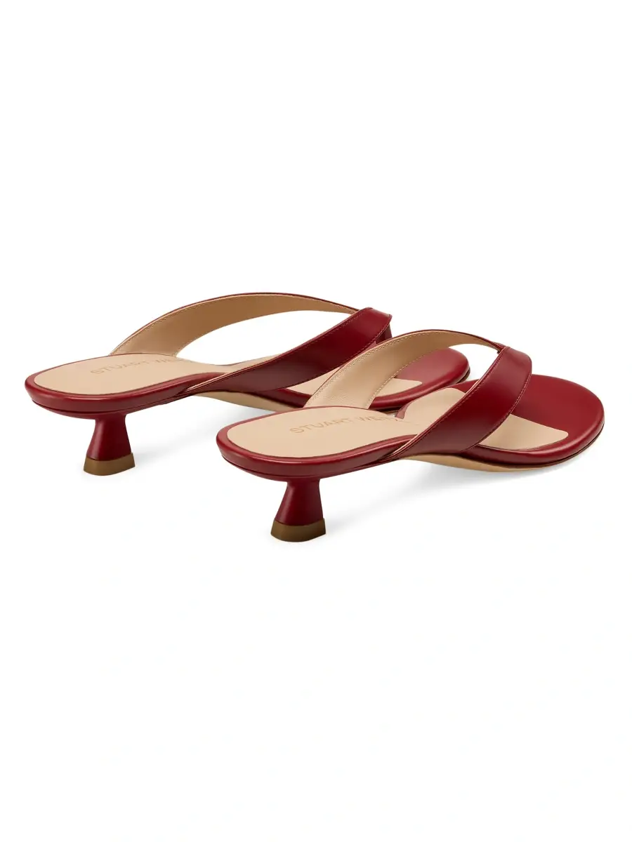 Stuart Weitzman Women's Rio Sleek 35MM Leather Sandals | Thumbnail 3 Stuart Weitzman Women's Rio Sleek 35MM Leather Sandals | Thumbnail 3