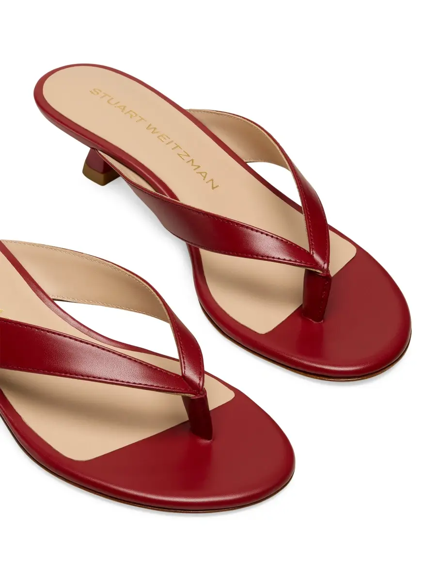Stuart Weitzman Women's Rio Sleek 35MM Leather Sandals | Thumbnail 4 Stuart Weitzman Women's Rio Sleek 35MM Leather Sandals | Thumbnail 4