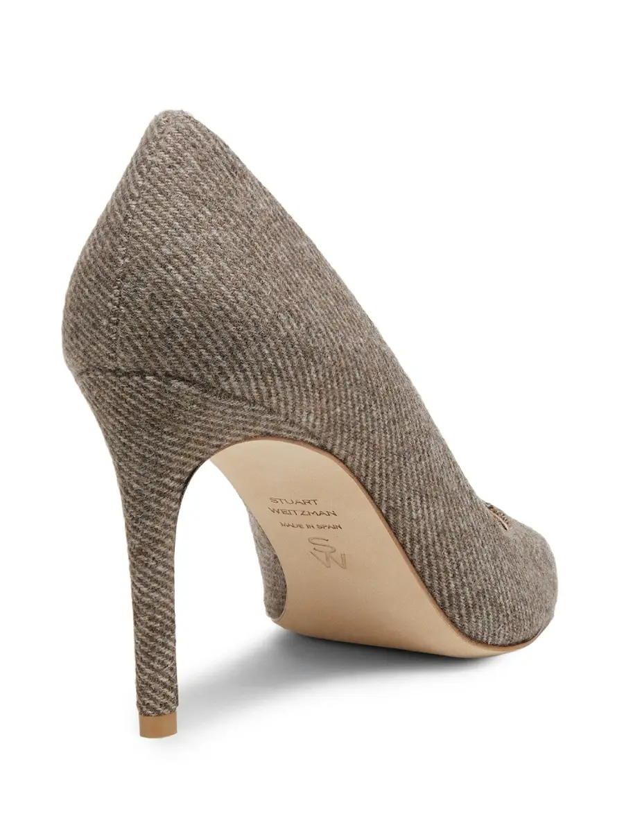 Stuart Weitzman Women's Stuart Power 85MM Twill Pumps | Thumbnail 3 Stuart Weitzman Women's Stuart Power 85MM Twill Pumps | Thumbnail 3