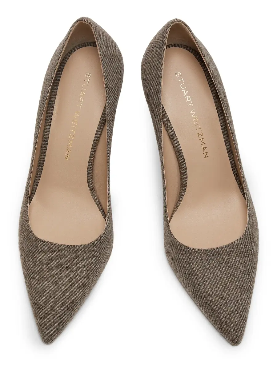 Stuart Weitzman Women's Stuart Power 85MM Twill Pumps | Thumbnail 4 Stuart Weitzman Women's Stuart Power 85MM Twill Pumps | Thumbnail 4