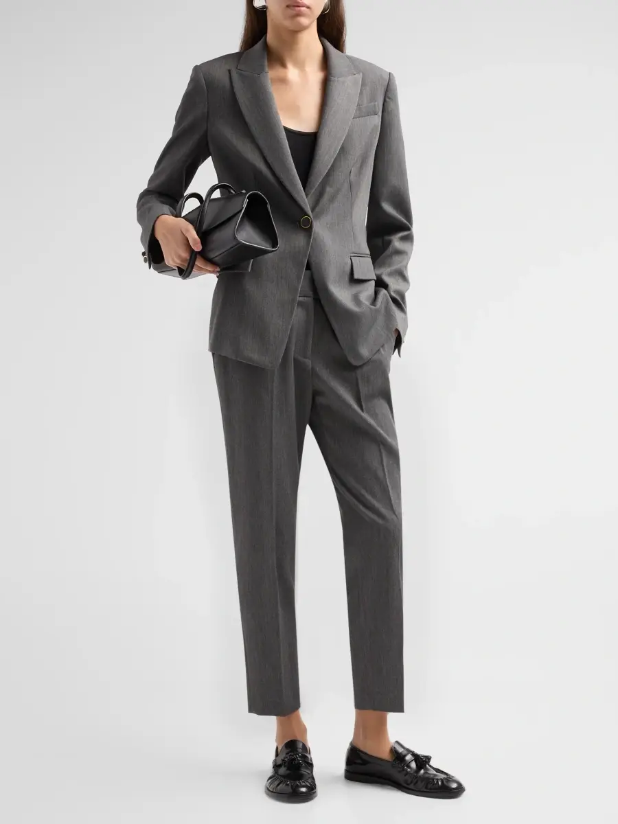 Milly Women's Nicola Tapered-Leg Crop Pants | Thumbnail 2 Milly Women's Nicola Tapered-Leg Crop Pants | Thumbnail 2