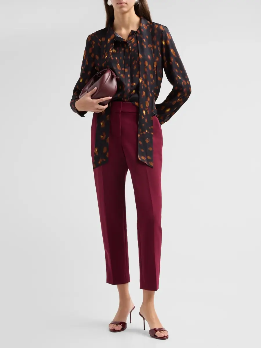 Milly Women's Printed Tieneck Silk-Blend Blouse | Thumbnail 2 Milly Women's Printed Tieneck Silk-Blend Blouse | Thumbnail 2